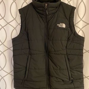 Black semi puffy North Face Vest